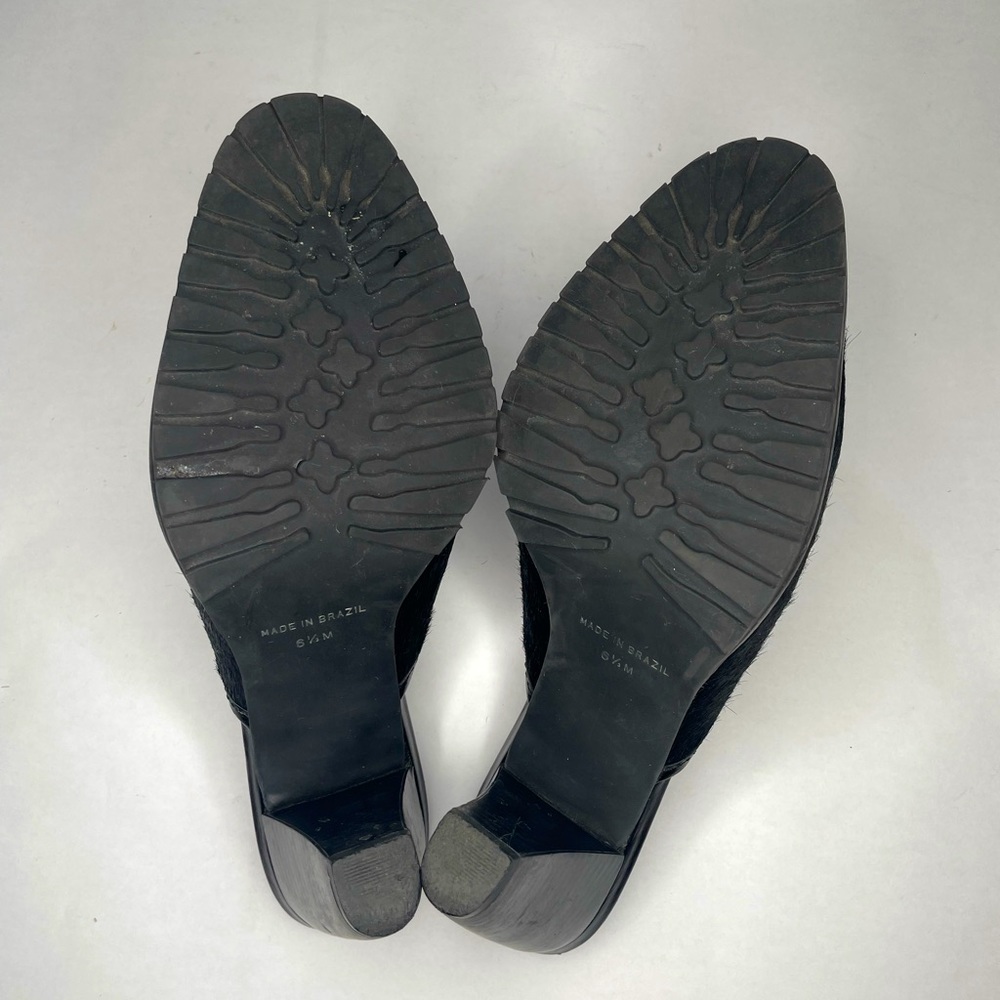 Matisse Black Calf Hair Almond Cammy Slip On Western Mules - Picture 11 of 13